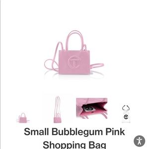Small Telfar shopping bag, bubble gum pink